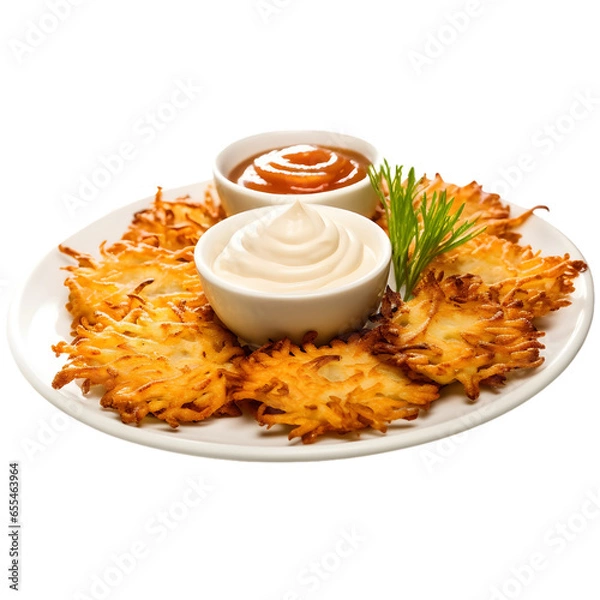 Fototapeta potato latkes with sauce