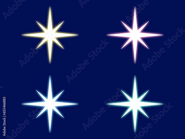 Fototapeta 八芒星キラーン光アイコンセット：B