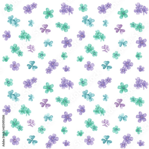 Fototapeta 色違いのカタバミの可愛らしいパターン