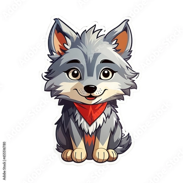 Obraz sticker wolf 1, generative ai
