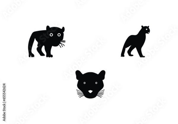 Fototapeta minimal style Amur Leopard icon illustration design