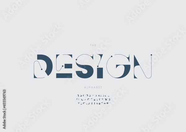 Obraz Vector of stylized modern font and alphabet