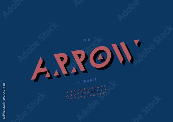 Fototapeta Vector of stylized modern font and alphabet