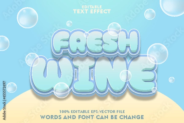 Obraz fresh wine editable text effect emboss modern style