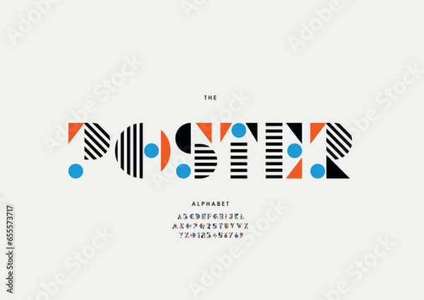 Obraz Vector of stylized modern font and alphabet