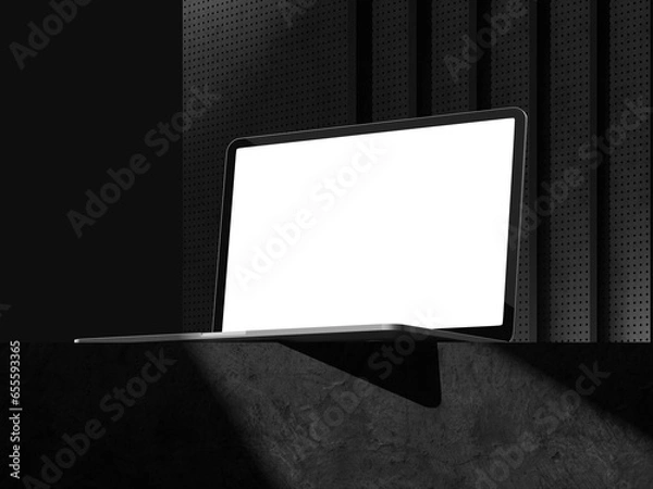Fototapeta Blank Screen Laptop 3D Render Mockup