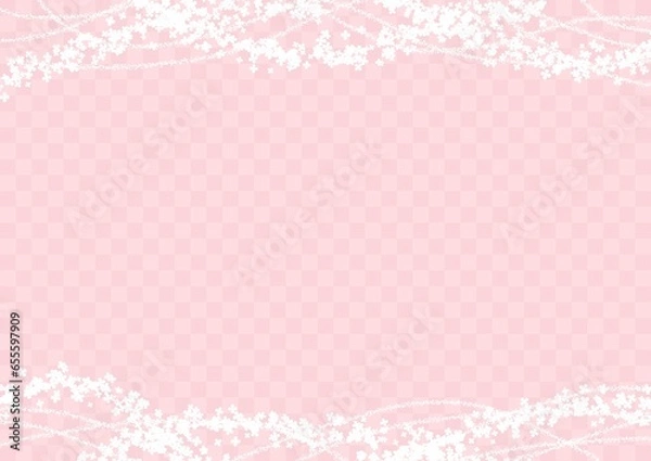 Fototapeta 市松模様に花チラシのフレーム