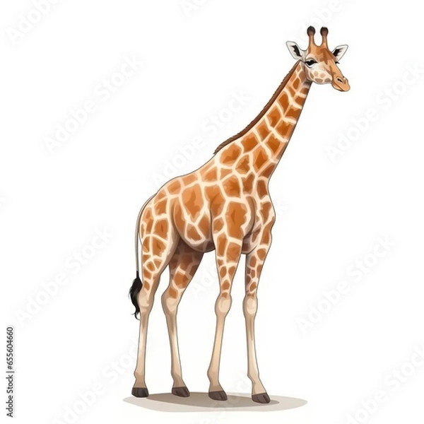 Obraz Giraffe standing tall. Vector illustration.