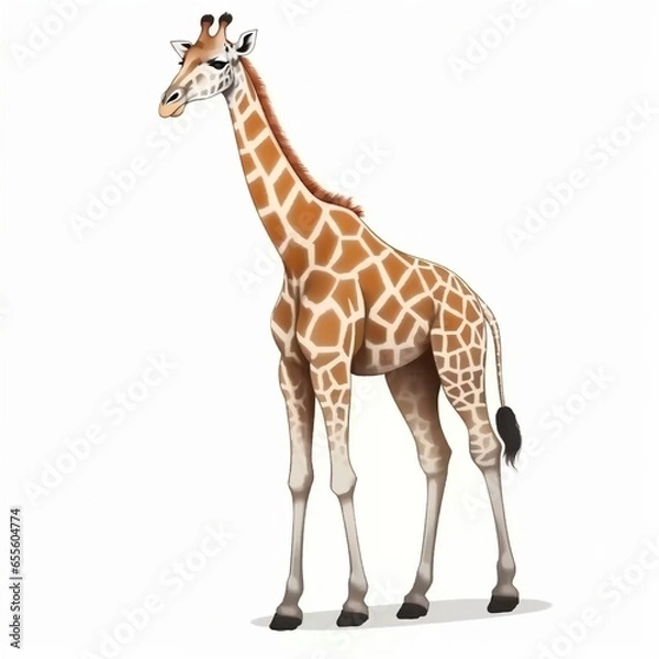 Obraz Giraffe standing tall. Vector illustration.