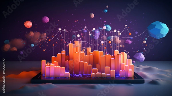 Fototapeta data driven analytics cloud marketing data