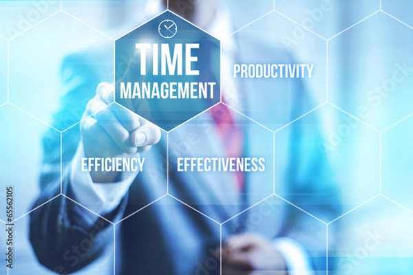 Fototapeta Time management concept pointing finger