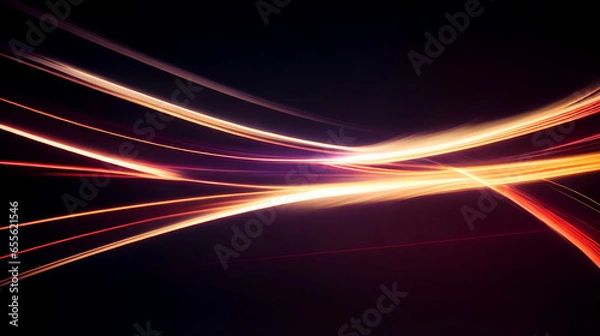 Obraz Abstract background with high-speed neon lights.Modern abstract high-speed light effect.generative ai