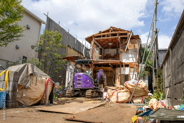 Obraz 戸建住宅の解体現場
