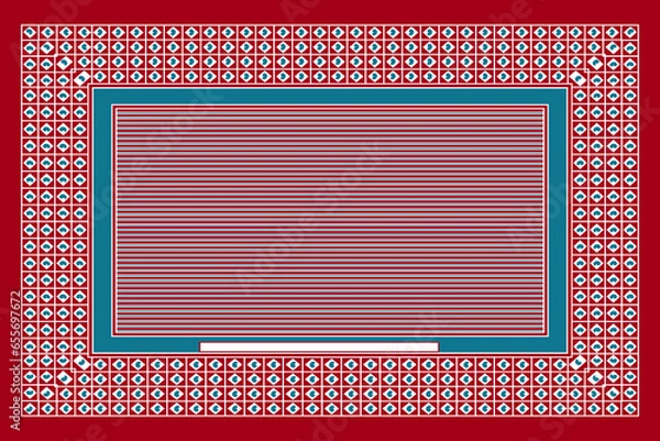 Fototapeta African Wax Print fabric, Ethnic overlap ornament seamless design, Khanga pattern motifs floral elements. khanga texture, colorful textile Ankara fashion style. New Design For Fabric