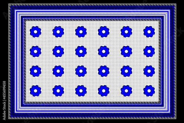 Fototapeta African Wax Print fabric, Ethnic overlap ornament seamless design, Khanga pattern motifs floral elements. khanga texture, colorful textile Ankara fashion style. New Design For Fabric