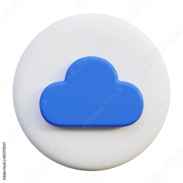Fototapeta Cloud 3D Icon on white circle.