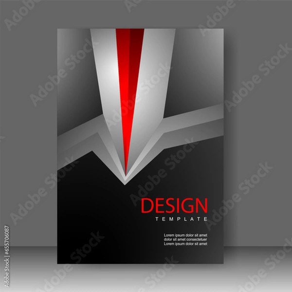 Fototapeta Book cover design modern technology style. Annual report. Brochure template, catalog. Simple Flyer promotion. magazine. Vector illustration