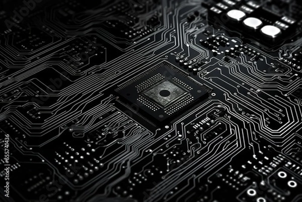 Obraz black and white Circuit Board