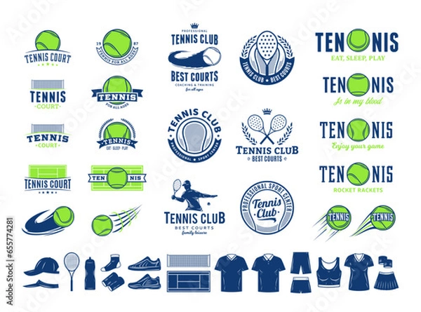 Fototapeta Vector tennis club logo. Tennis icons for clubhouse, tournament or organization