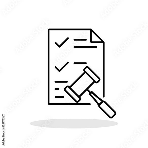 Obraz Regulation icon in flat style. Insurance policy symbol for your web site design, logo, app, UI Vector 