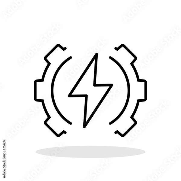 Obraz Electric ECO engine icon in flat style. E- engine symbol for your web site design, logo, app, UI Vector 
