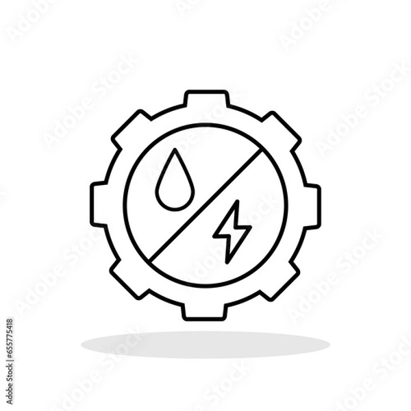 Obraz Hybrid engine icon in flat style. PHEV engine symbol for your web site design, logo, app, UI Vector 