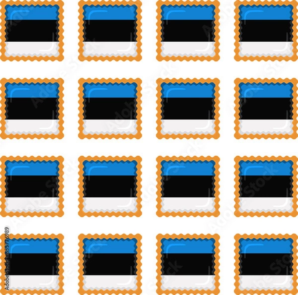 Fototapeta Pattern cookie with flag country Estonia in tasty biscuit