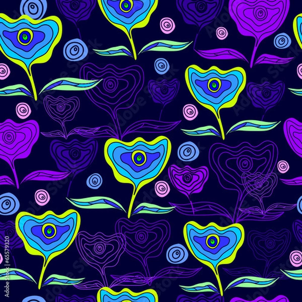 Fototapeta Floral seamless pattern