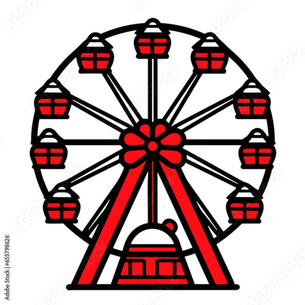 Fototapeta Ferris wheel icon, Simple vector illustration