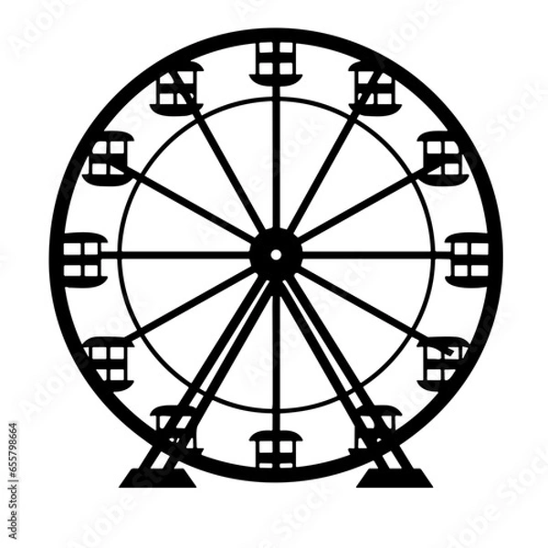 Fototapeta Ferris wheel icon, Simple vector illustration