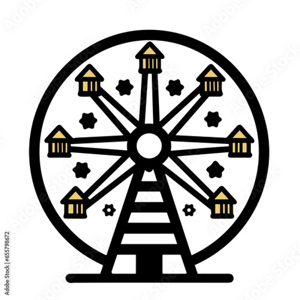 Fototapeta Ferris wheel icon, Simple vector illustration