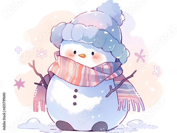 Fototapeta snowman.Generative Ai