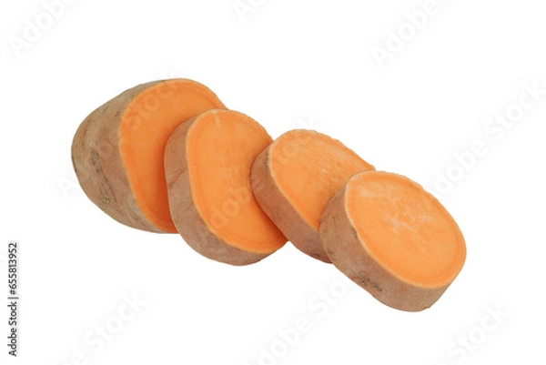Fototapeta Sweet potatoes isolated on transparent background with png.