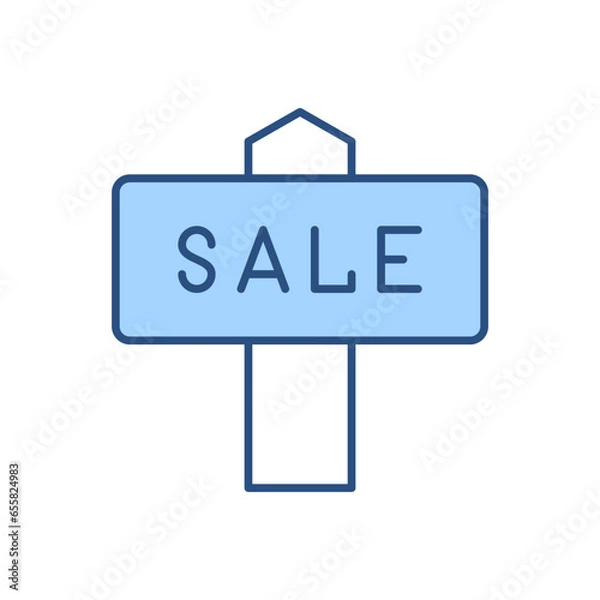 Fototapeta Nameplate Sale related vector icon. Isolated on white background. Vector illustration