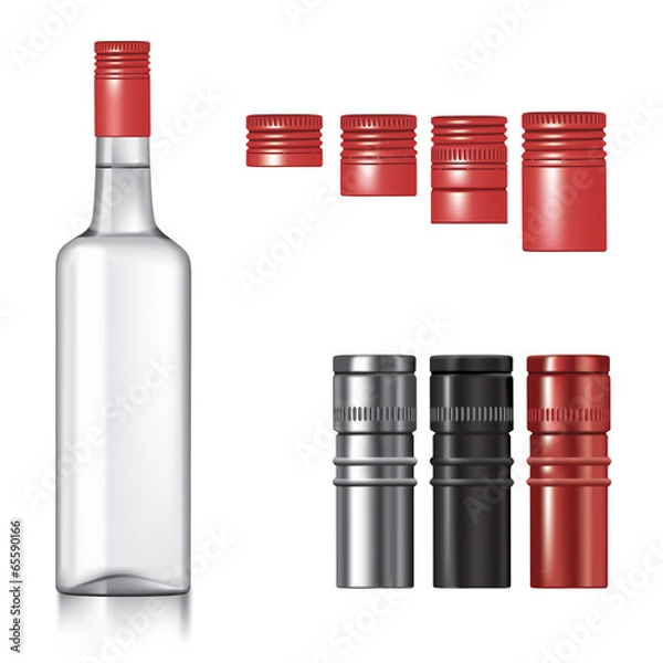Obraz Vodka bottle with caps
