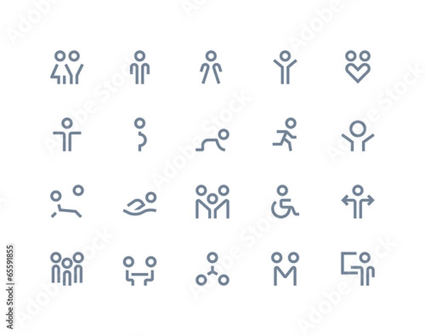 Obraz People icons. Line series