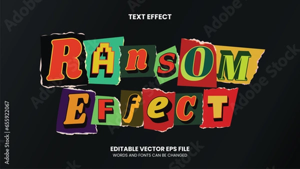 Fototapeta Ransom Text Effect Editable typography