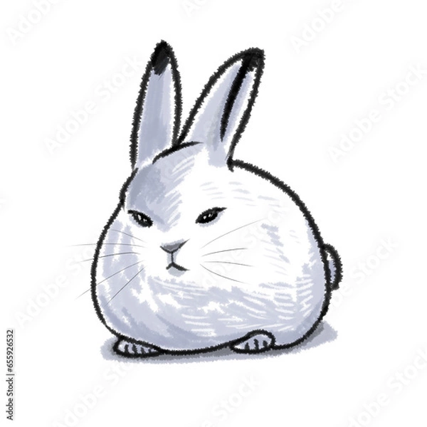 Obraz white rabbit on white