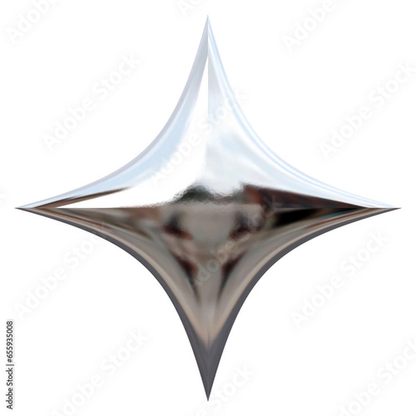 Fototapeta 3d liquid chrome abstract shape