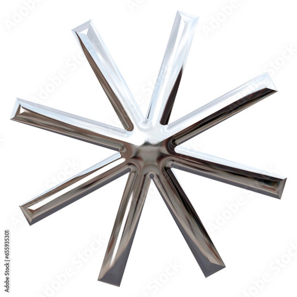 Fototapeta 3d liquid chrome abstract shape