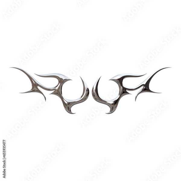Fototapeta 3d liquid chrome abstract geometric shape