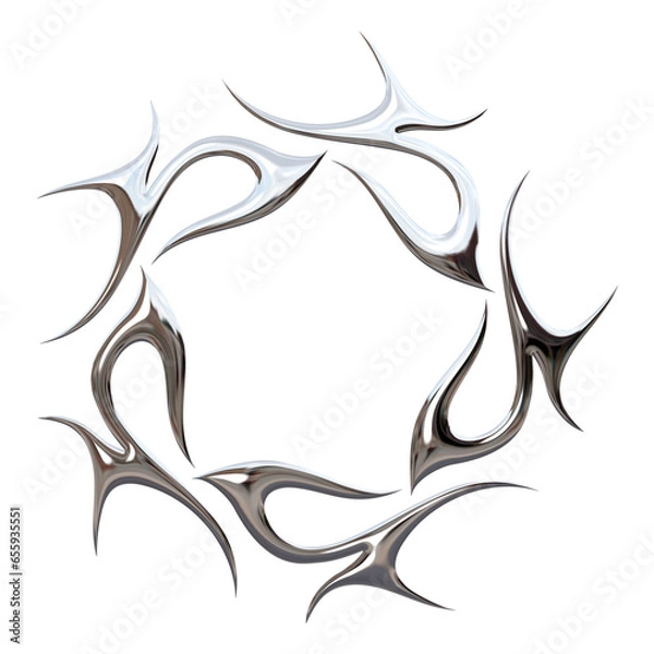 Fototapeta 3d liquid chrome abstract geometric shape