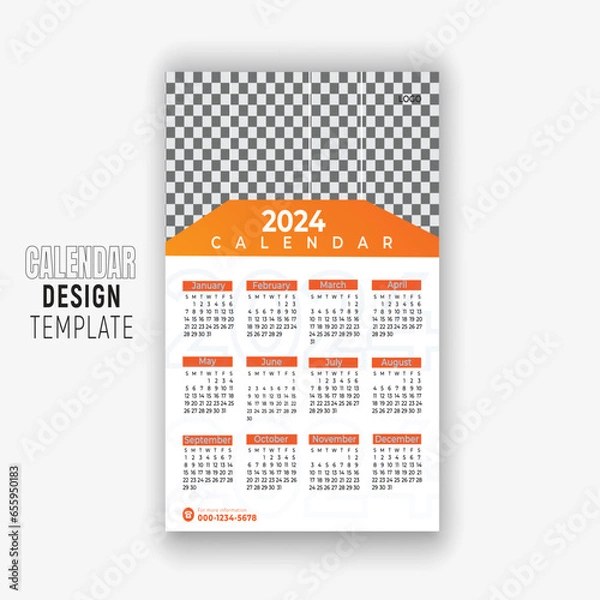 Fototapeta modern new year calendar design template 2024