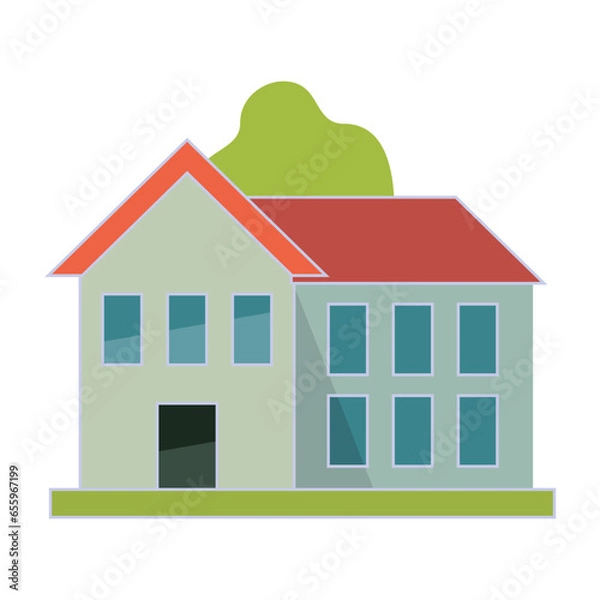 Fototapeta home house villa hotel free icon vector logo template in flat style and trendy colors 