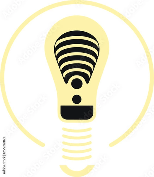 Obraz podcast with lightbulb idea logo vector design