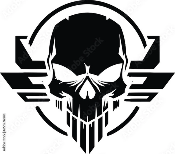 Obraz Tactical skull logo design template