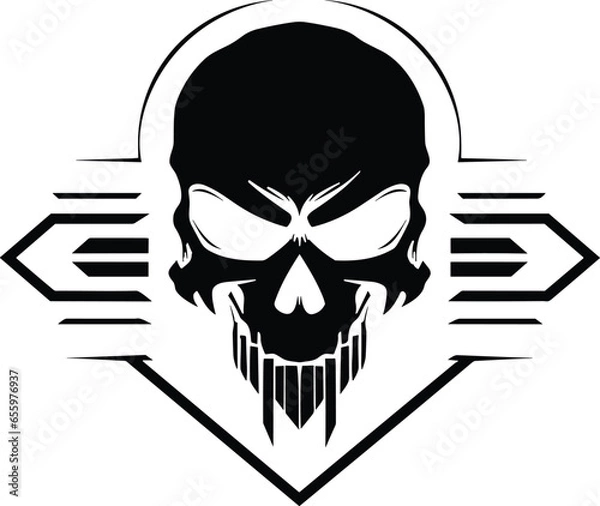Obraz Tactical skull logo design template