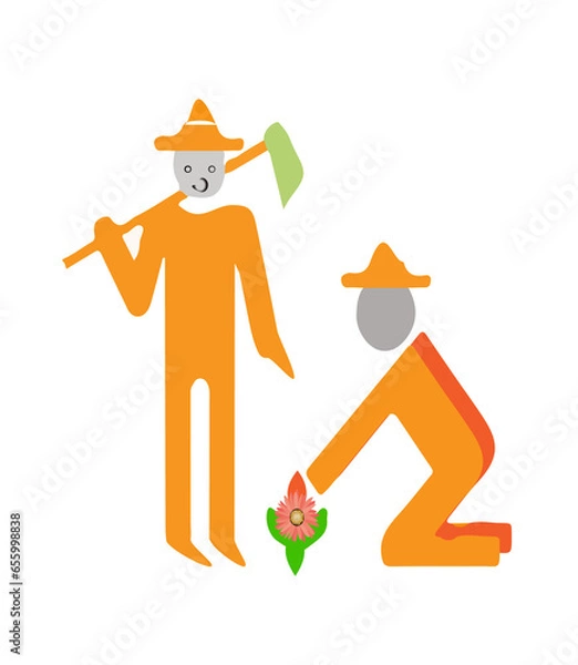 Obraz orange person with a bag