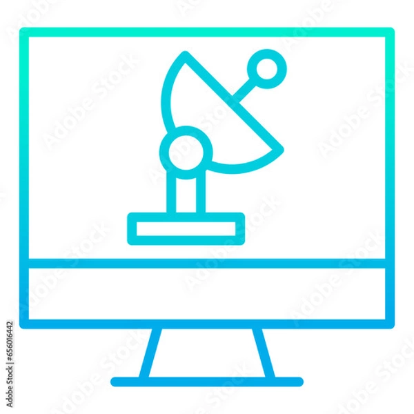 Fototapeta Outline gradient Monitor News icon