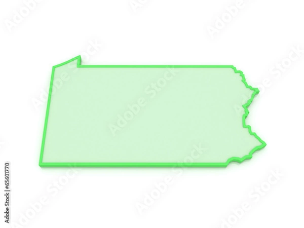 Fototapeta Three-dimensional map of Pennsylvania. USA.